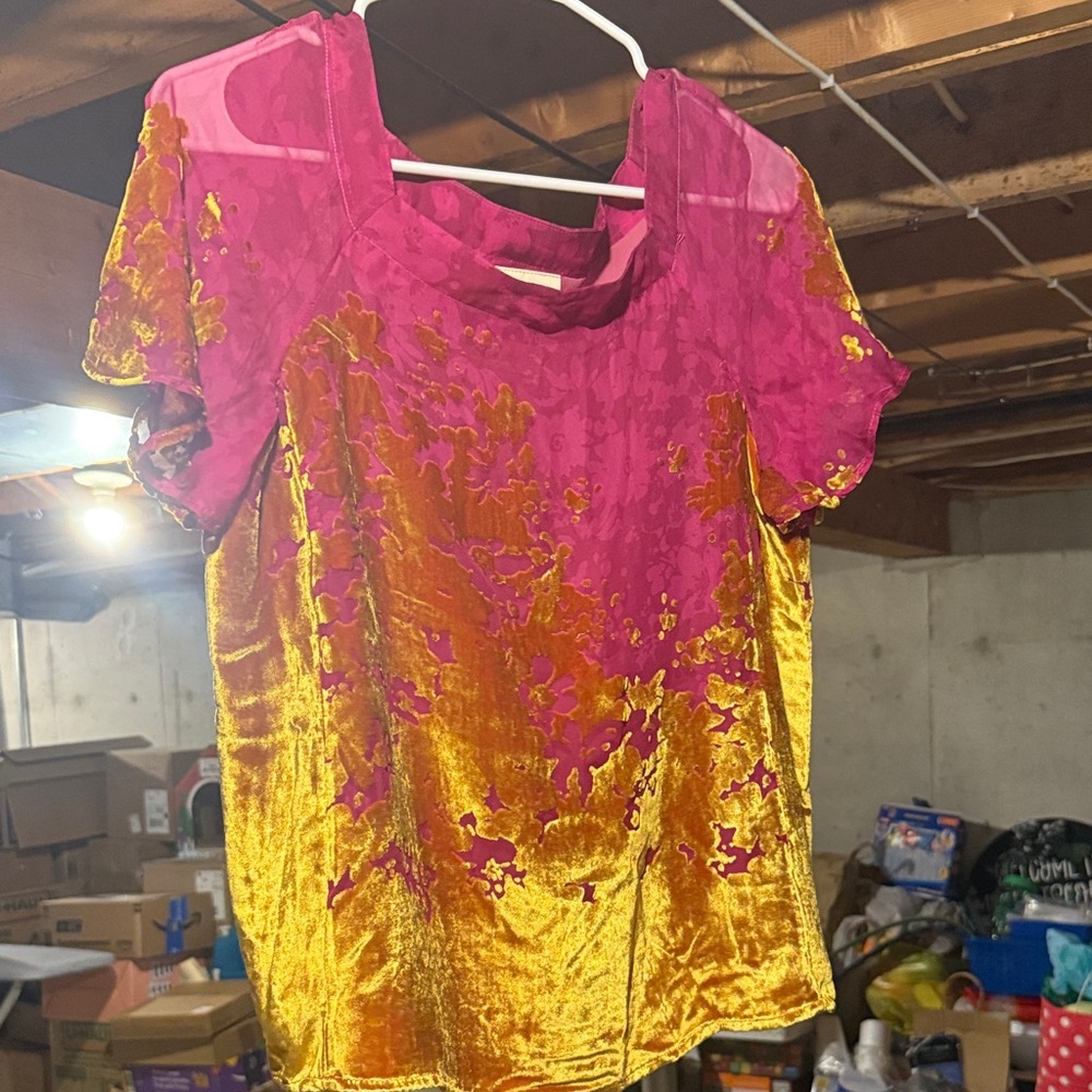 Vibrant Pink and Gold Women's Top